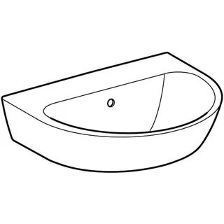 Geberit Renova Waschtisch, 55x45cm ohne Hahnloch, mit Überlauf, weiß – Bild 3