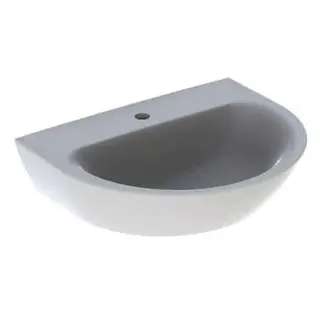 Geberit Renova Waschtisch, 60x48cm mit Hahnloch mittig, ohne Überlauf, weiß – Bild 2