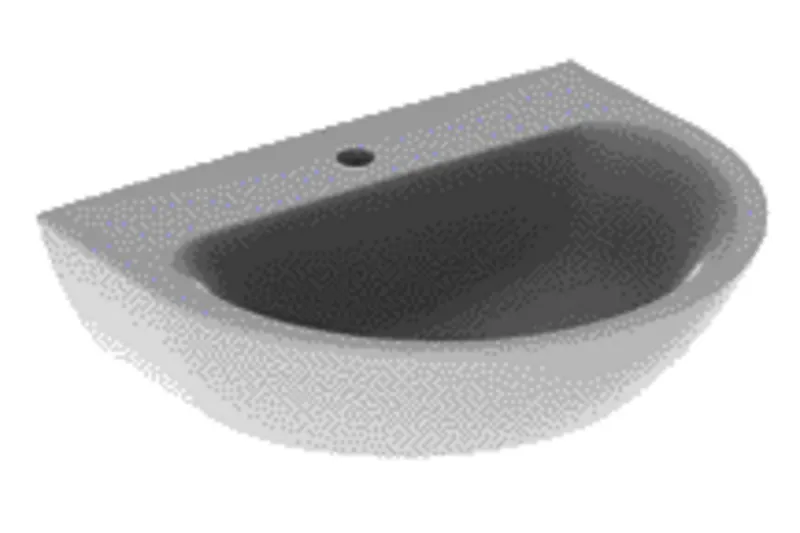 Geberit Renova Waschtisch, 60x48cm mit Hahnloch mittig, ohne Überlauf, weiß, KeraTect