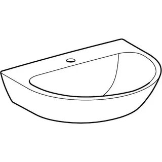 Geberit Renova Waschtisch, 60x48cm mit Hahnloch mittig, ohne Überlauf, weiß, KeraTect – Bild 3