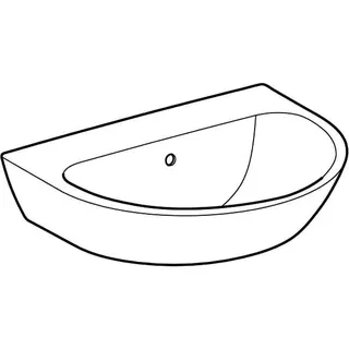 Geberit Renova Waschtisch, 60x48cm ohne Hahnloch, mit Überlauf, weiß – Bild 3