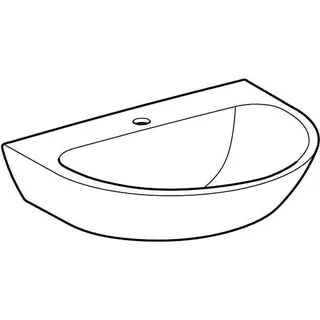 Geberit Renova Waschtisch, 65x50cm mit Hahnloch mittig, ohne Überlauf, weiß – Bild 3