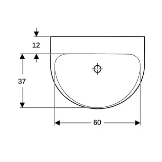 Geberit Renova Waschtisch, 65x50cm ohne Hahnloch, ohne Überlauf, weiß – Bild 5