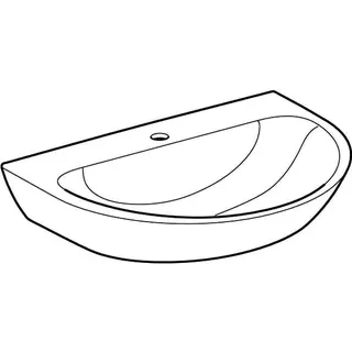 Geberit Renova Waschtisch, 70x52cm mit Hahnloch mittig, ohne Überlauf, weiß – Bild 3
