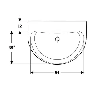 Geberit Renova Waschtisch, 70x52cm ohne Hahnloch, ohne Überlauf, weiß – Bild 5
