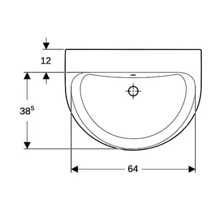 Geberit Renova Waschtisch, 70x52cm ohne Hahnloch, mit Überlauf, weiß – Bild 5