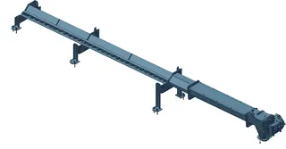 Fröling Pellets-Austragschnecke 110 modular offene Troglänge 7500 mm