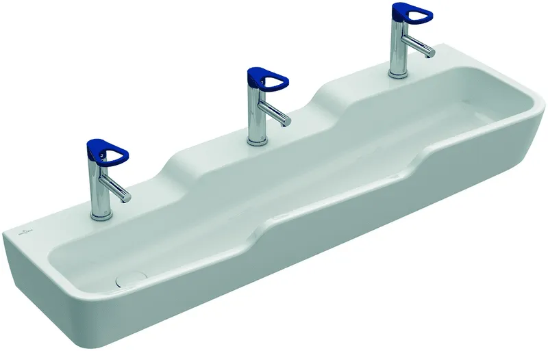 Villeroy & Boch ReihenWT O.novo Kids 1300x430mm re-eckig 3HL. o. ÜL. Weiß Alpin