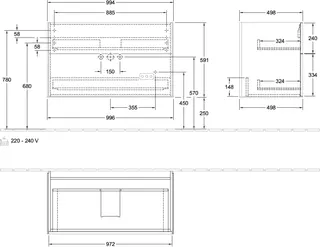 Villeroy & Boch Waschbeckenunterschrank Finion G02 996x591x498mm m Bel FK/RE/AP: GF/-/- – Bild 3