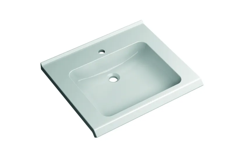 HEWI Waschtisch S-Form, Griffkante, 650x565mm, 1.HL