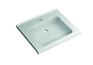 HEWI Waschtisch S-Form, Griffkante, 650x565mm, 1.HL