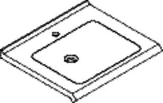 HEWI Waschtisch S-Form, Griffkante, 650x565mm, 1.HL – Bild 3