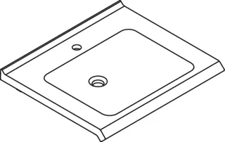 HEWI Waschtisch S-Form, Griffkante, 650x565mm, 1.HL – Bild 4