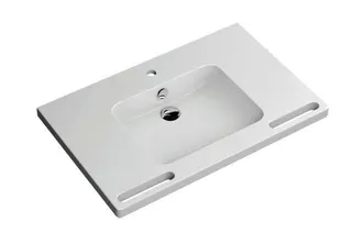 HEWI Waschtisch, Überlauf, eckige Mulde, 850x550mm, 1 HL – Bild 2