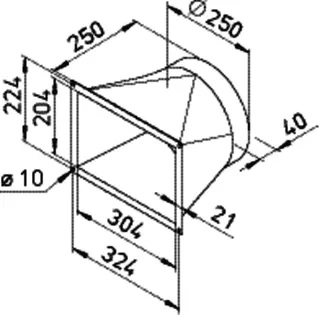 Helios KWL-ÜS 700 D Übergangsstück sym. f. KWL 700D von Rechteck auf DN 250 – Bild 2