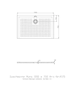 Hoesch Duschwanne Muna 1200x750x30 mit Antirutsch, Material Solique, Weiß – Bild 2