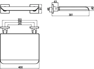 Emco Wandklappsitz system2 21202 Kunststoffsitzfläche schwarz/chr – Bild 3