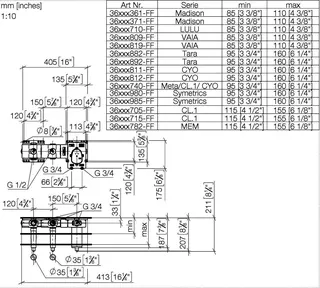 Dornbracht xTOOL UP-Thermostatmodul mit 2 Ventilen SERIENNEUTRAL 35524970 – Bild 2