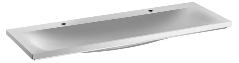 Keuco Mineralguss-Doppel-Waschtisch R. Reflex 34082 für 1 Loch Armaturen, weiß