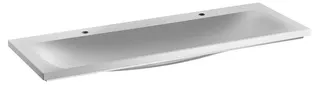 Keuco Mineralguss-Doppel-Waschtisch R. Reflex 34082 für 1 Loch Armaturen, weiß