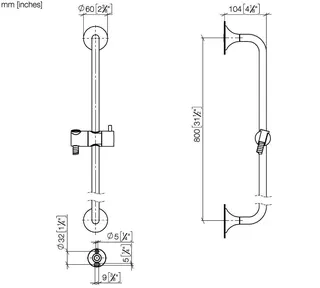Dornbracht Duschgarnitur ohne Handbrause VAIA 26413809 Chrom – Bild 3