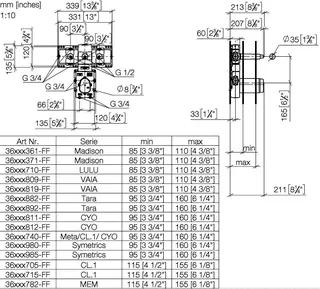 Dornbracht xTOOL UP-Thermostatmodul mit 3 Ventilen SERIENNEUTRAL 35534970 – Bild 3