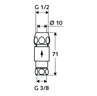 SCHELL Einfach-Rückflussverhinderer für Eckventile, 3/8", chrom – Bild 3