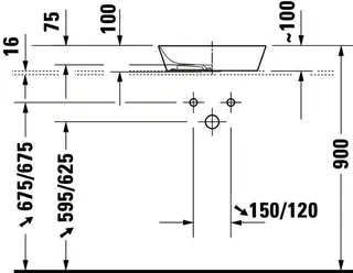 Duravit Aufsatzbecken Cape Cod 430mm Weiß ohne Überlauf, ohne Hahnlochbank – Bild 3