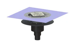KESSEL-Bodenablauf Ecoguss Klebeflansch DN 50, senkr., Variofix, Designrost