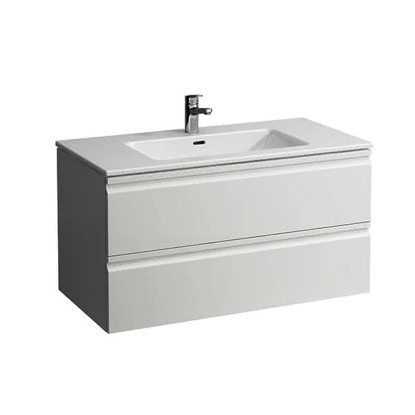 Laufen WT+WTU PRO S SET 500x1000x545 1 Hahnlochmit Überlauf 2 Schubl. Griffmulde we/eiche hell