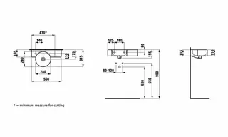 Laufen HWB VAL 315x550x155 1 Hahnloch links mit Überlauf Ablg. rechts weiß – Bild 2