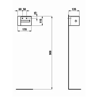 Laufen Papierrollenhalter VAL 135x170x115 rechts offen Saphirkeramik weiß – Bild 2