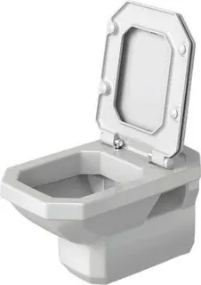 Duravit WC-Sitz 1930 mit Absenkautomatik Scharniere Edelstahl, weiß, Urea – Bild 4