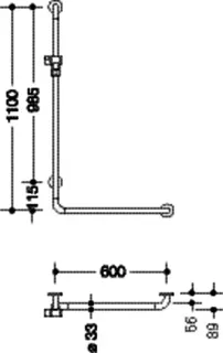 HEWI Winkelgriff m.Br.H.Stg. Ser 801, AM1:1100,W1:600antimikrobiell signalweiß – Bild 5