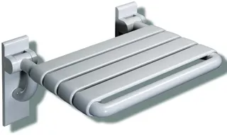 HEWI Klappsitz m.Gabelgelenk Ser 801, B:478 mm, H:259 mm, T:428 mm signalweiß