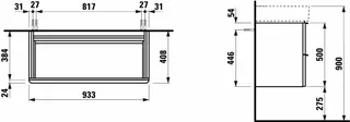 Laufen WTU SPACE 408x933x500 2 Schubl m.Griff f.WT H810287 multicolor – Bild 3