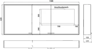 Emco Lichtspiegelschrank prestige2 07010 Aufputz 1587 mm alu. – Bild 3