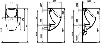 Ideal Standard Absaugeurinal Connect, Zulauf v.hi., 310x335x570mm, Weiß – Bild 5