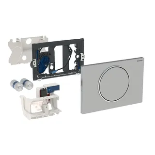 Geberit Sigma10 WC-Steuerung für 1-Mengen-Spülung, Batteriebetrieb, Funk (edelstahl gebürstet)