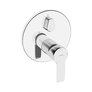 Hansa Ligna Fertigset Badearmatur (chrom), Unterputz, runde Rosette, mit Sicherungseinrichtung