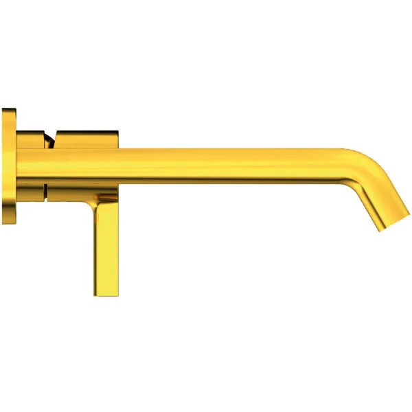 Ideal Standard Wand-Waschtischarmatur JOY, BS2, runde Rosette, Ausld.220mm, Brushed Gold