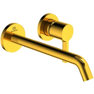 Ideal Standard Wand-Waschtischarmatur JOY, BS2, runde Rosette, Ausld.220mm, Brushed Gold – Bild 3