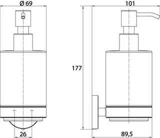 Emco Seifenspender round 00100 Glasteil satiniert chr – Bild 5