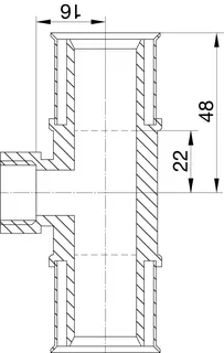 comfort-press-Metall-T-Stück A20 20mm x DN 15 (1/2") IG x 20mm – Bild 2