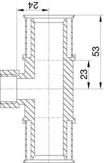 comfort-press-Metall-T-Stück A20 32mm x DN 15 (1/2") IG x 32mm – Bild 2