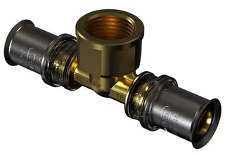 comfort-press-Metall-T-Stück A20 40mm x DN 20 (3/4") IG x 40mm