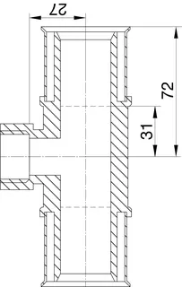 comfort-press-Metall-T-Stück A20 40mm x DN 25 (1") IG x 40mm – Bild 2