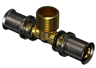 comfort-press-Metall-T-Stück A20 16mm x DN 15 (1/2") AG x 16mm
