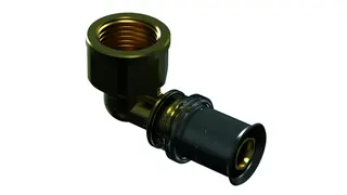 comfort-press-Metall-Übergangswinkel A20 90 Grad 20mm x DN 15 (1/2") IG