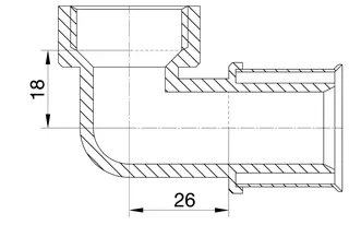 comfort-press-Metall-Übergangswinkel A20 90 Grad 20mm x DN 20 (3/4") IG – Bild 2